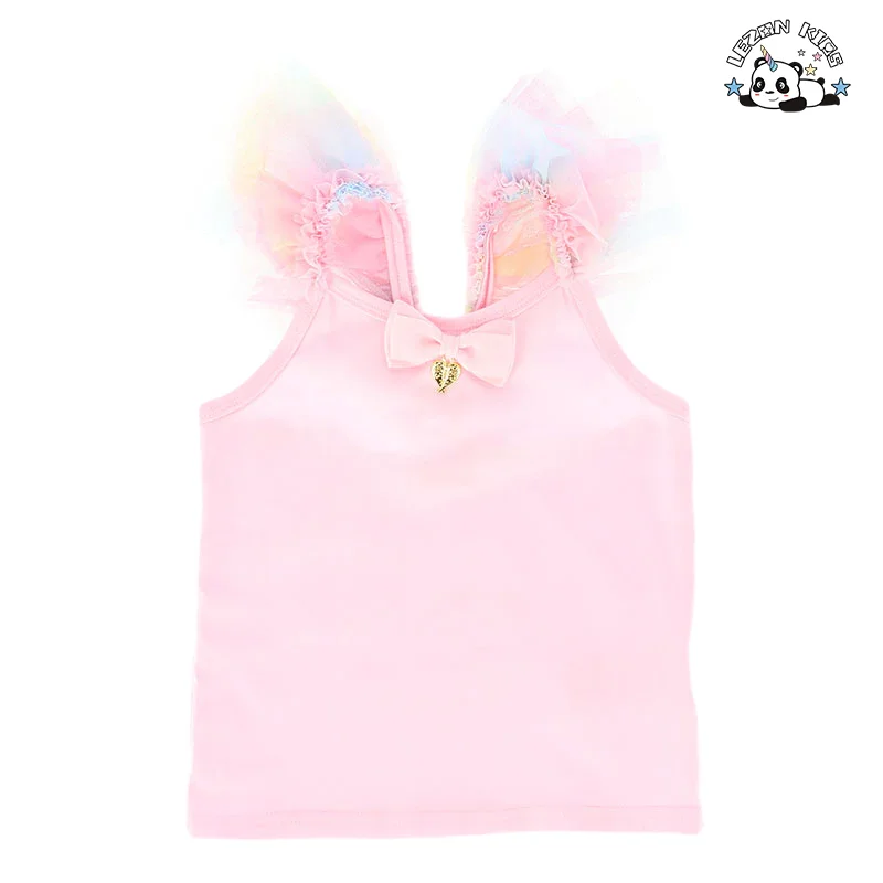 LEZONKIDS - Conjunto de Top de Algodão Fashion e Saia Tutu, Estilo Doce, Conjunto de Roupas para Meninas para Festa Infantil